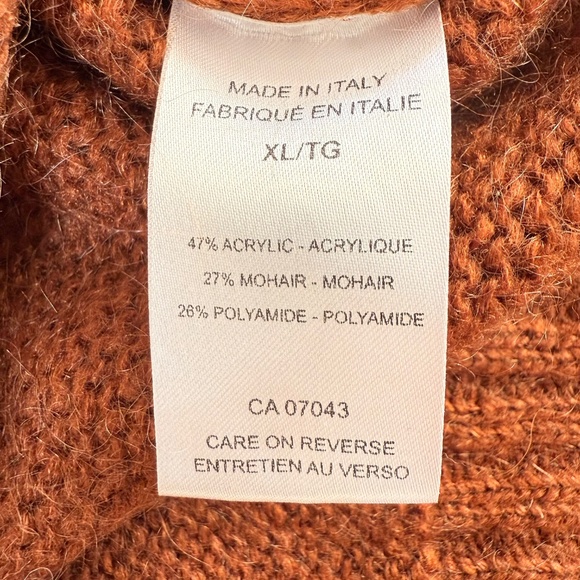 Retro Look Cozy Rust Chevron Knit Mohair Sweater - Picture 10 of 11